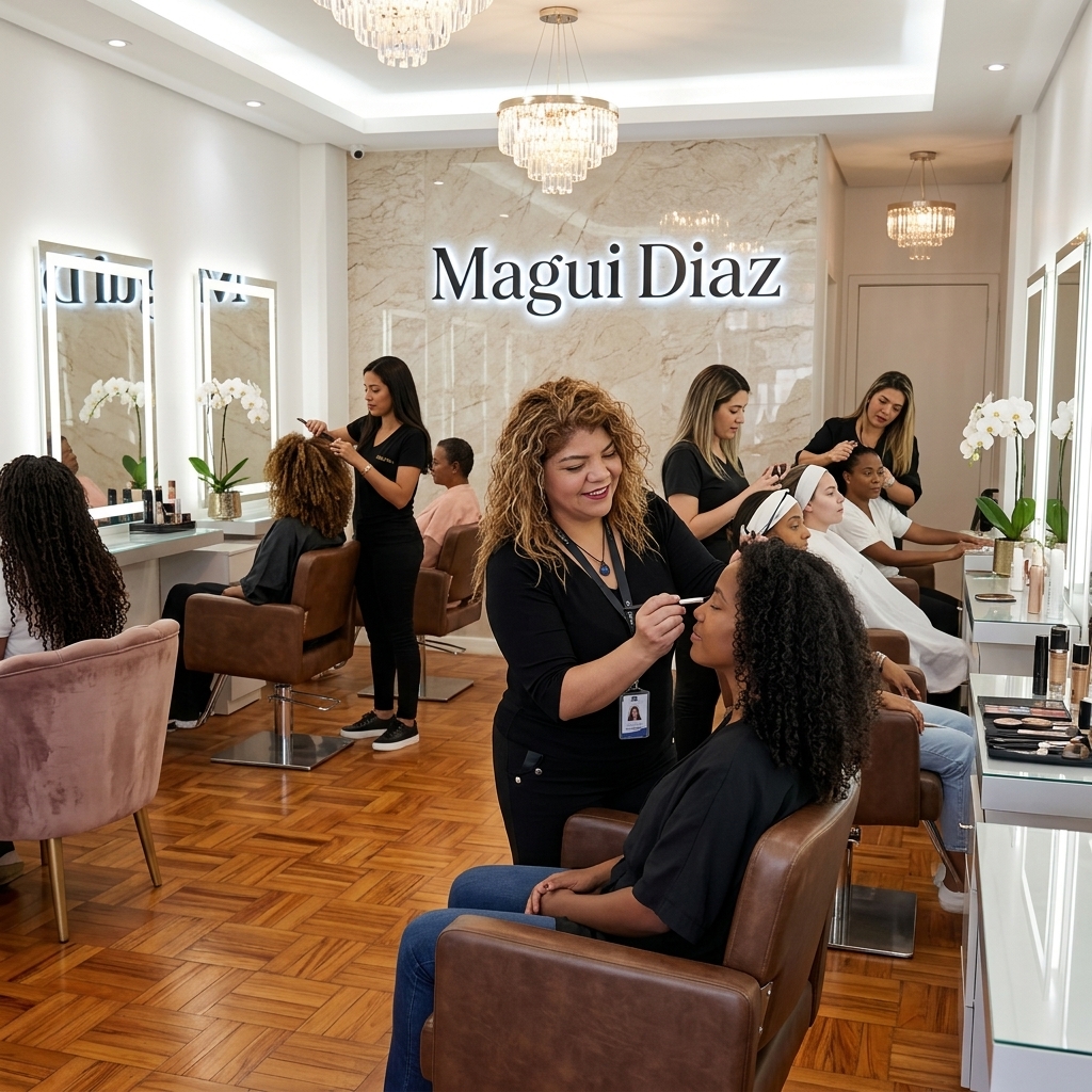 Interior del salón de belleza Magui Díaz